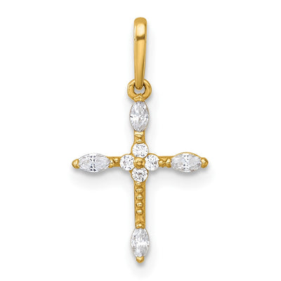 14K gold cross pendant