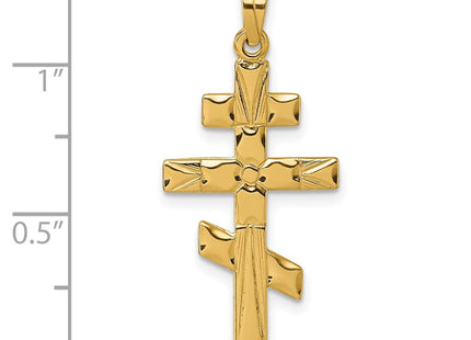 14k Polished Eastern Orthodox Cross Pendant (Style XR2175)