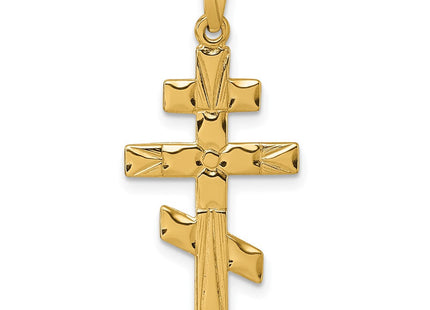 14k Polished Eastern Orthodox Cross Pendant (Style XR2175)