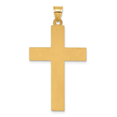 14K with White Rhodium Polished Inri Crucifix Cross Pendant, 45.0 x 24.7mm