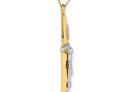 14K gold crucifix pendant, alternate view