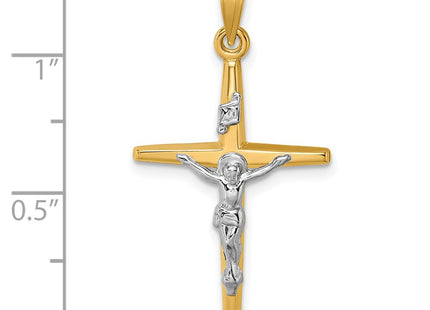 14K gold crucifix pendant, further view
