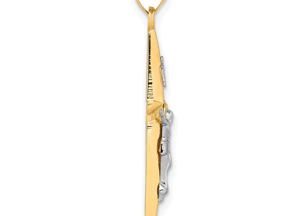 14K gold crucifix pendant, alternate view