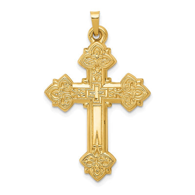 14K gold cross pendant