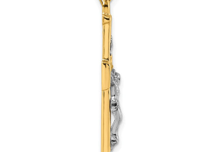 14K yellow gold crucifix pendant, alternate view
