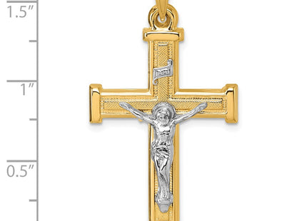 14K yellow gold crucifix pendant, further view