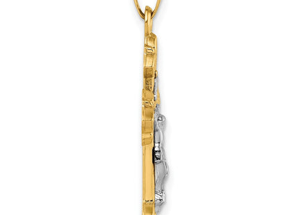 14K gold fleur de lis pendant, alternate view