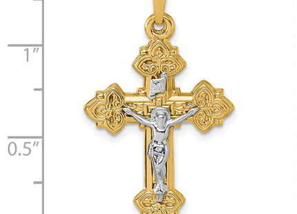 14K gold fleur de lis pendant, further view