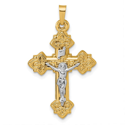 14K gold fleur de lis pendant