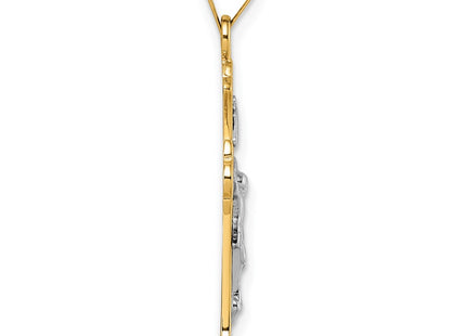 14K gold fleur de lis pendant, alternate view