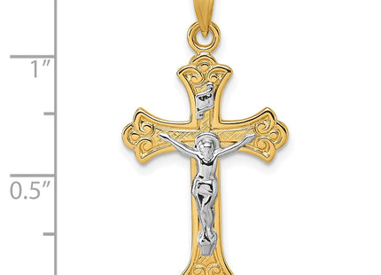14K gold fleur de lis pendant, further view