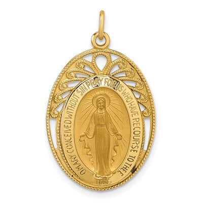 14K gold miraculous medal pendant
