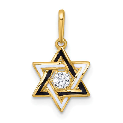 14K gold cubic zirconia star pendant
