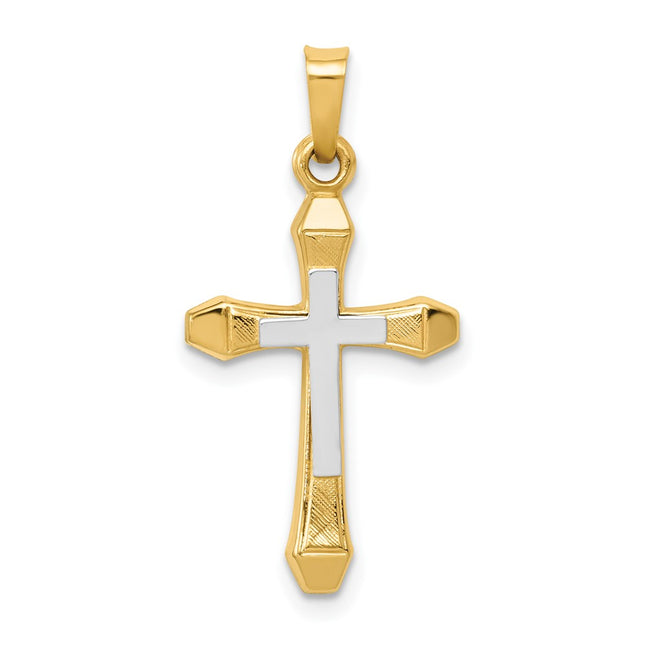 14k Yellow & Rhodium Pendants Style XR226 - Classique Jewelry Inc.