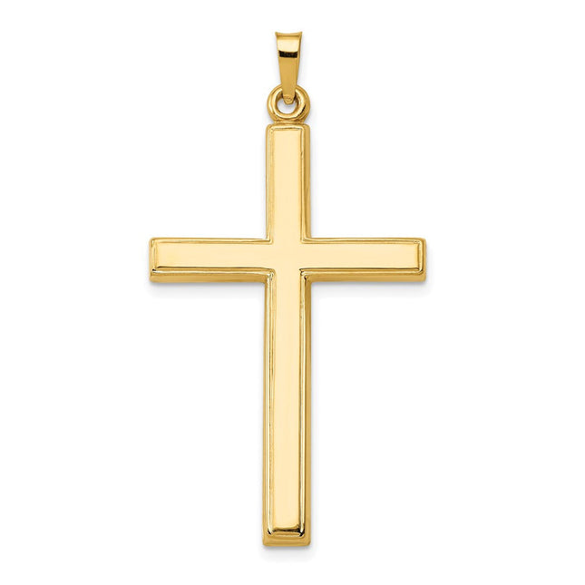 14k Hollow Cross Pendant, 44 x 23mm