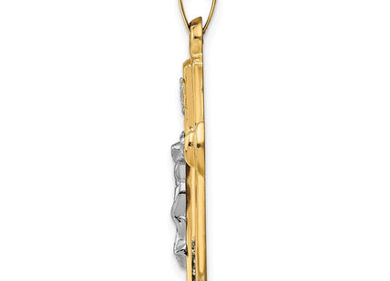 14k Two-tone INRI Hollow Crucifix Pendant (Style XR290)