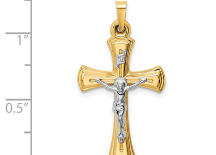 14k Two-tone INRI Hollow Crucifix Pendant (Style XR290)