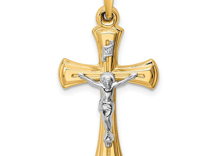 14k Two-tone INRI Hollow Crucifix Pendant (Style XR290)