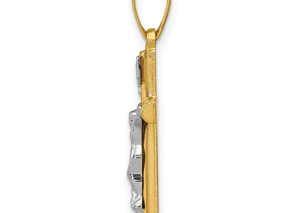 14k Two-tone INRI Hollow Crucifix Pendant (Style XR295)