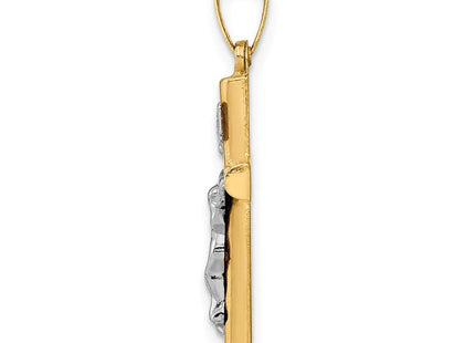14k Two-tone INRI Crucifix Pendant (Style XR296)