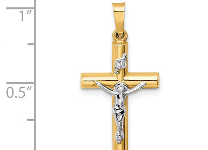 14k Two-tone INRI Crucifix Pendant (Style XR296)