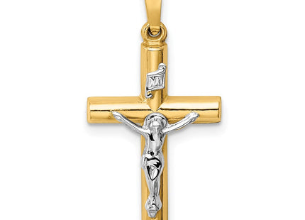 14k Two-tone INRI Crucifix Pendant (Style XR296)