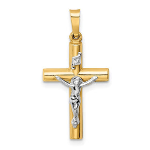 14k Two-tone INRI Crucifix Pendant (Style XR296)