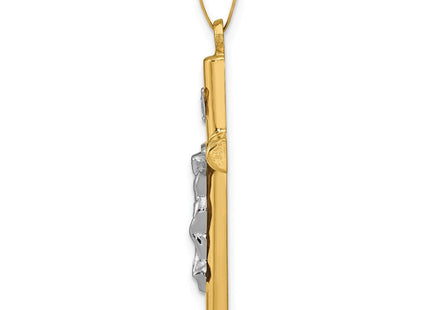 14k Two-tone INRI Hollow Crucifix Pendant (Style XR297)