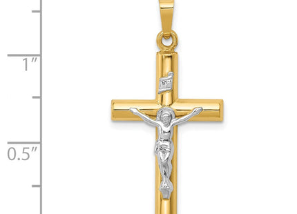 14k Two-tone INRI Hollow Crucifix Pendant (Style XR297)
