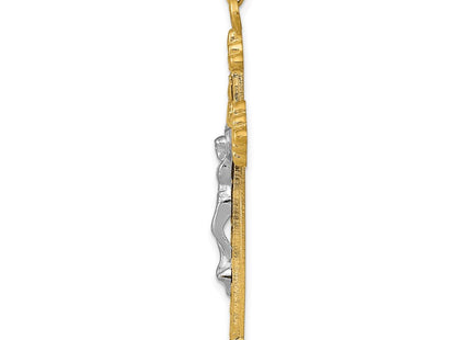 14k Two-tone INRI Hollow Crucifix Pendant (Style XR306)