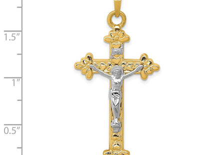 14k Two-tone INRI Hollow Crucifix Pendant (Style XR306)