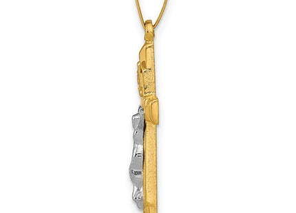 14k Two-tone INRI Hollow Crucifix Pendant (Style XR310)