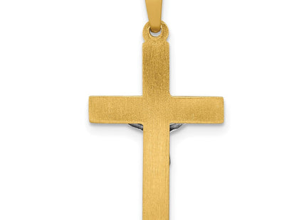 14k Two-tone INRI Hollow Crucifix Pendant (Style XR310)