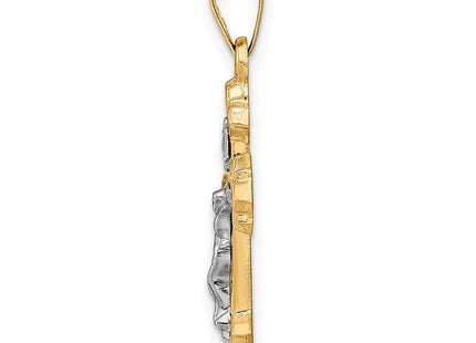 14k Two-tone INRI Hollow Crucifix Pendant (Style XR312)