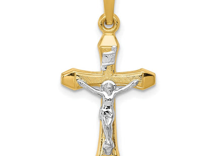 14k Two-tone INRI Hollow Crucifix Pendant (Style XR315)