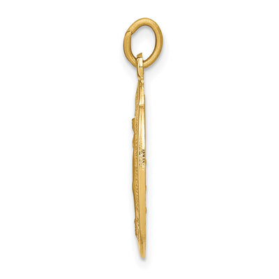 14K Miraculous Medal Charm, 24 x 12mm