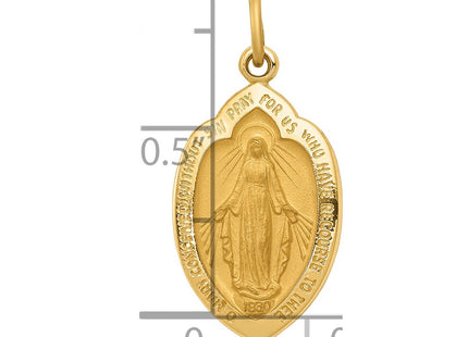 14K gold miraculous medal charm, further view