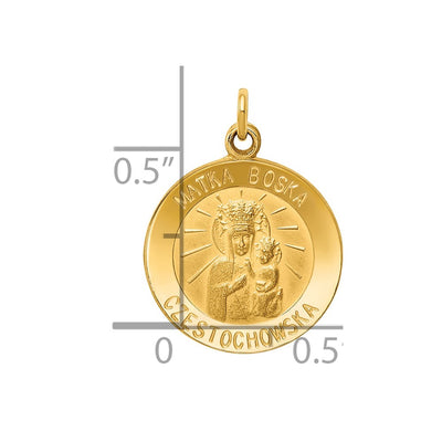 14K Matka Boska Medal Charm, 19.5 x 15mm