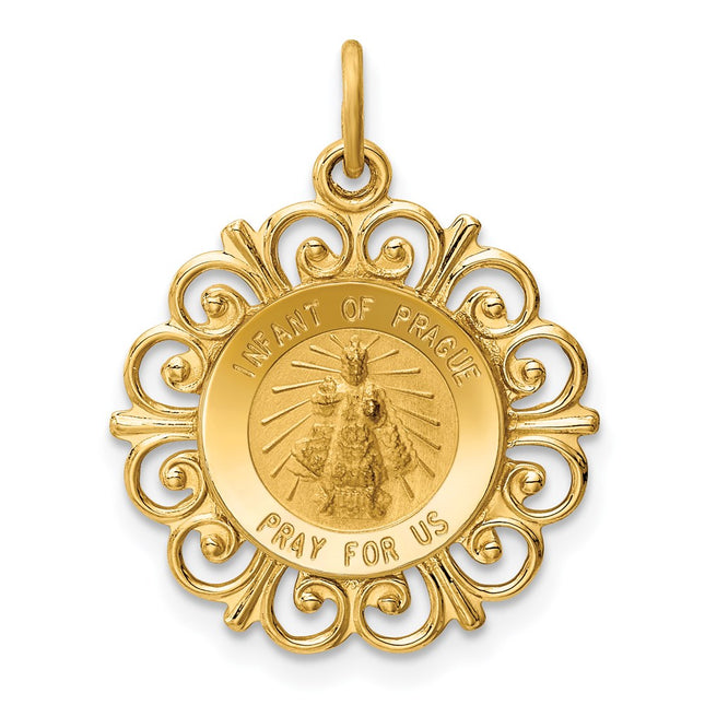 14k Infant of Prague Medal Charm, 24 x 19mm