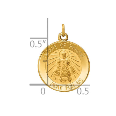 14K Infant of Prague Medal Charm, 19 x 15mm