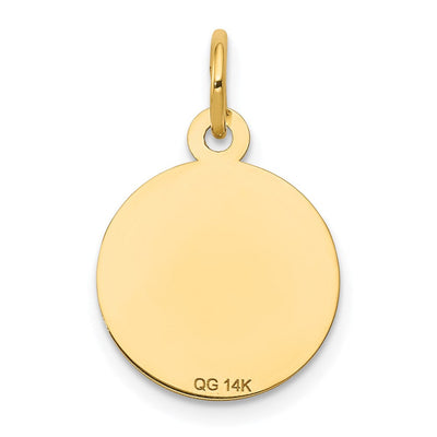 14K Holy Communion Disc Charm, 20 x 13mm