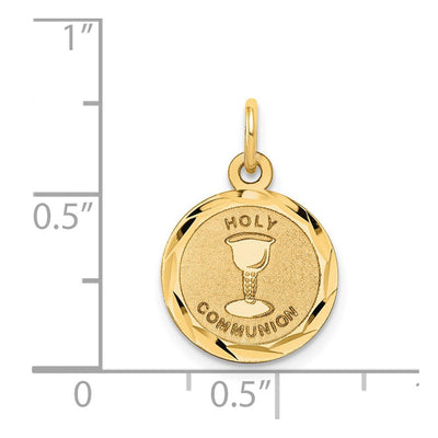 14K Holy Communion Disc Charm, 20 x 13mm