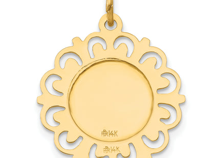 14k Sacred Heart of Jesus Medal Charm, 23 x 18mm