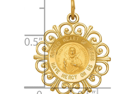 14K gold heart charm, another view