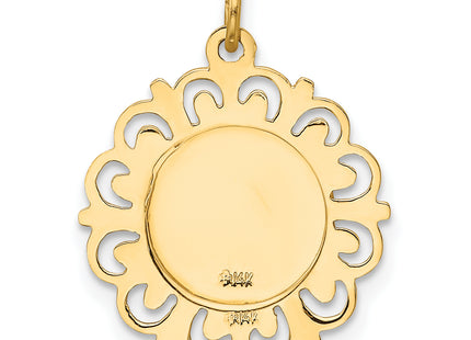 14k Saint Christopher Medal Charm, 24 x 17.5mm