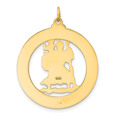14K Saint Christopher Medal Pendant, 38 x 30mm