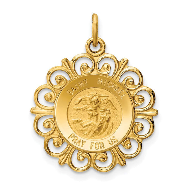 14k Saint Christopher Medal Charm, 24 x 17.5mm