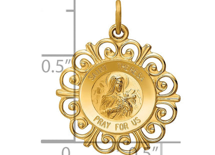 14k Saint Theresa Medal Charm (Style XR390)