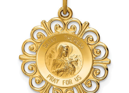 14k Saint Theresa Medal Charm (Style XR390)
