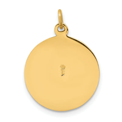 14K Saint Patrick Medal Charm, 23 x 15mm